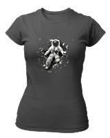 T-Shirt Στενή Γραμμή Γυναικείο - Astronaut Breaking The Wall - Color Thumbnail Ανθρακί