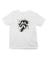 T-Shirt  Παιδικό - Astronaut Breaking The Wall - Color Thumbnail 'Ασπρο