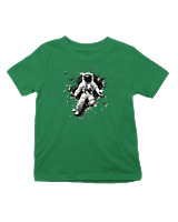 T-Shirt  Παιδικό - Astronaut Breaking The Wall - Color Thumbnail Πράσινο