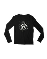 Μακρυμάνικο Μακό Παιδικό - Astronaut Breaking The Wall - Color Thumbnail Μαύρο
