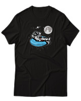 T-Shirt Αντρικό - Astronaut Chilling - Color Thumbnail Μαύρο