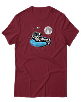 T-Shirt Αντρικό - Astronaut Chilling - Color Thumbnail Σκούρο Κόκκινο