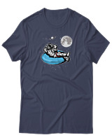 T-Shirt Αντρικό - Astronaut Chilling - Color Thumbnail Μπλε Γκρι