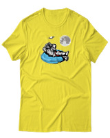 T-Shirt Αντρικό - Astronaut Chilling - Color Thumbnail Κίτρινο