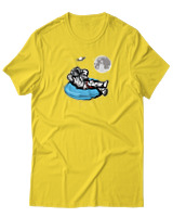 T-Shirt Αντρικό - Astronaut Chilling - Color Thumbnail Χρυσό Κίτρινο