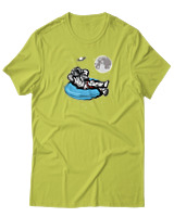T-Shirt Αντρικό - Astronaut Chilling - Color Thumbnail Λαχανί