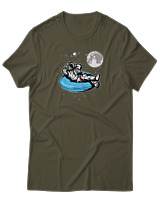 T-Shirt Αντρικό - Astronaut Chilling - Color Thumbnail Χακί