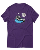 T-Shirt Αντρικό - Astronaut Chilling - Color Thumbnail Σκούρο Μωβ