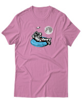 T-Shirt Αντρικό - Astronaut Chilling - Color Thumbnail Ροζ