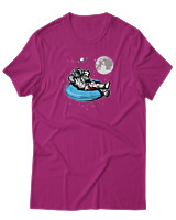 T-Shirt Αντρικό - Astronaut Chilling - Color Thumbnail Φουξια