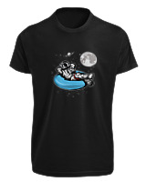 T-Shirt Fit Αντρικό - Astronaut Chilling - Color Thumbnail Μαύρο