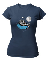 T-Shirt Στενή Γραμμή Γυναικείο - Astronaut Chilling - Color Thumbnail Σκούρο Μπλε