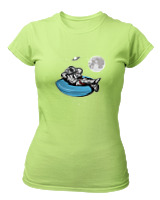 T-Shirt Στενή Γραμμή Γυναικείο - Astronaut Chilling - Color Thumbnail Λαχανί