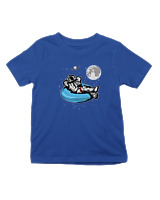T-Shirt  Παιδικό - Astronaut Chilling - Color Thumbnail Μπλε Ρουά