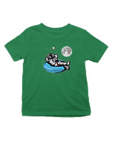 T-Shirt  Παιδικό - Astronaut Chilling - Color Thumbnail Πράσινο