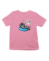 T-Shirt  Παιδικό - Astronaut Chilling - Color Thumbnail Ροζ