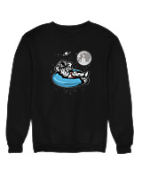 Φούτερ χωρίς κουκούλα Αντρικό - Astronaut Chilling - Color Thumbnail Μαύρο