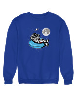Φούτερ χωρίς κουκούλα Αντρικό - Astronaut Chilling - Color Thumbnail Μπλε Ρουά