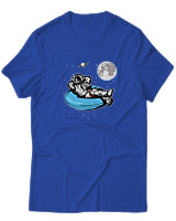 T-Shirt  Γυναικείο - Astronaut Chilling - Color Thumbnail Μπλέ Ρουά