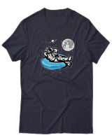 T-Shirt  Γυναικείο - Astronaut Chilling - Color Thumbnail Σκούρο Μπλέ