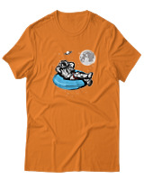 T-Shirt  Γυναικείο - Astronaut Chilling - Color Thumbnail Πορτοκαλί