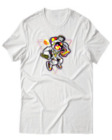 T-Shirt Αντρικό - Astronaut Disco - Color Thumbnail Άσπρο