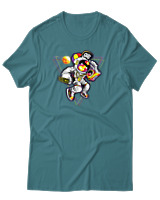 T-Shirt Αντρικό - Astronaut Disco - Color Thumbnail Μπλε Πράσινο