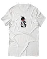 T-Shirt Αντρικό - Astronaut Eating Donuts - Color Thumbnail Άσπρο