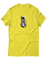T-Shirt Αντρικό - Astronaut Eating Donuts - Color Thumbnail Κίτρινο