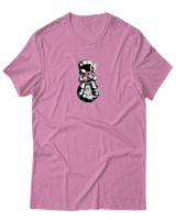 T-Shirt Αντρικό - Astronaut Eating Donuts - Color Thumbnail Ροζ