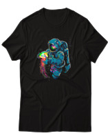 T-Shirt Αντρικό - Astronaut Medusa - Color Thumbnail Μαύρο