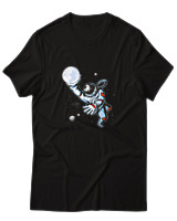 T-Shirt Αντρικό - Astronaut Moon Basket - Color Thumbnail Μαύρο