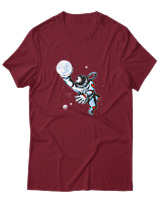 T-Shirt Αντρικό - Astronaut Moon Basket - Color Thumbnail Σκούρο Κόκκινο