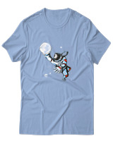 T-Shirt Αντρικό - Astronaut Moon Basket - Color Thumbnail Γαλάζιο