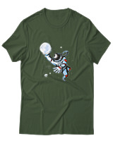 T-Shirt Αντρικό - Astronaut Moon Basket - Color Thumbnail Κυπαρισσί