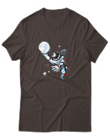 T-Shirt Αντρικό - Astronaut Moon Basket - Color Thumbnail Καφέ