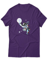 T-Shirt Αντρικό - Astronaut Moon Basket - Color Thumbnail Σκούρο Μωβ