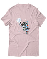 T-Shirt Αντρικό - Astronaut Moon Basket - Color Thumbnail Απαλό Ροζ