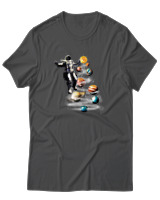 T-Shirt Αντρικό - Astronaut Planets - Color Thumbnail Ανθρακί