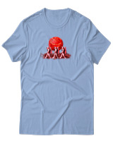 T-Shirt Αντρικό - Astronaut Red Moon - Color Thumbnail Γαλάζιο