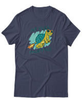 T-Shirt Αντρικό - At Full Turtle - Color Thumbnail Μπλε Γκρι