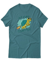 T-Shirt Αντρικό - At Full Turtle - Color Thumbnail Μπλε Πράσινο
