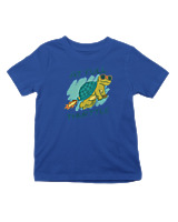 T-Shirt  Παιδικό - At Full Turtle - Color Thumbnail Μπλε Ρουά