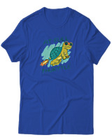 T-Shirt  Γυναικείο - At Full Turtle - Color Thumbnail Μπλέ Ρουά