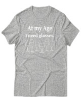 T-Shirt Αντρικό - At My Age I Need Glasses - Color Thumbnail Γκρι Μελανζέ