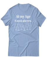 T-Shirt Αντρικό - At My Age I Need Glasses - Color Thumbnail Γαλάζιο