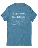 T-Shirt Αντρικό - At My Age I Need Glasses - Color Thumbnail Τιρκουάζ