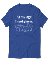 T-Shirt Αντρικό - At My Age I Need Glasses - Color Thumbnail Μπλε Ρουά
