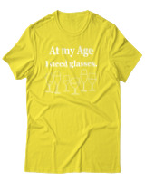 T-Shirt Αντρικό - At My Age I Need Glasses - Color Thumbnail Κίτρινο