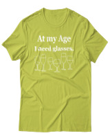 T-Shirt Αντρικό - At My Age I Need Glasses - Color Thumbnail Λαχανί